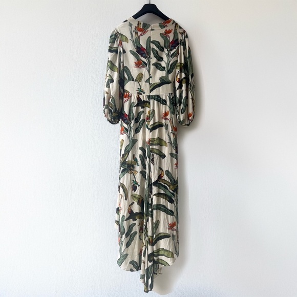 PatBo Hi-Lo Tropical Romper Dress - Size 6 - White and Green - Picture 6 of 14